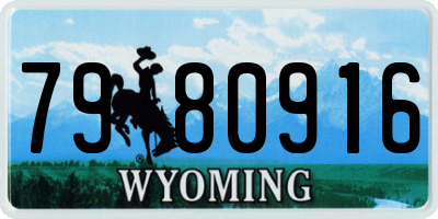 WY license plate 7980916