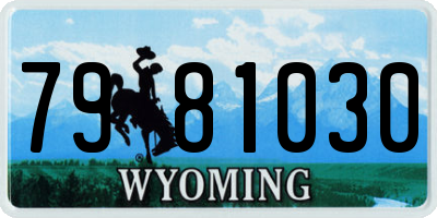 WY license plate 7981030