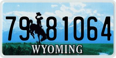 WY license plate 7981064