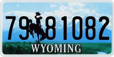 WY license plate 7981082