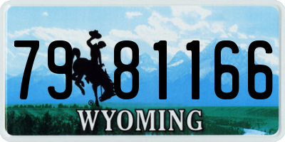 WY license plate 7981166