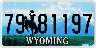 WY license plate 7981197