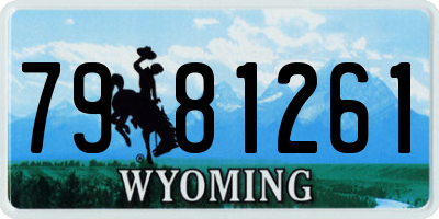WY license plate 7981261