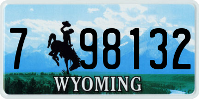 WY license plate 798132