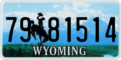 WY license plate 7981514