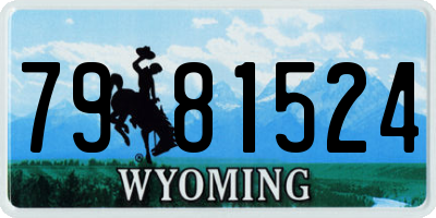 WY license plate 7981524