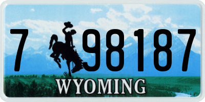WY license plate 798187