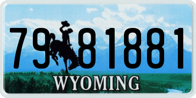WY license plate 7981881