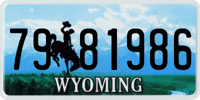 WY license plate 7981986