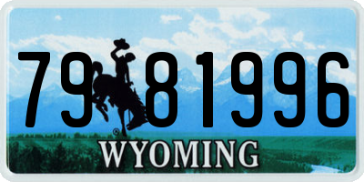 WY license plate 7981996