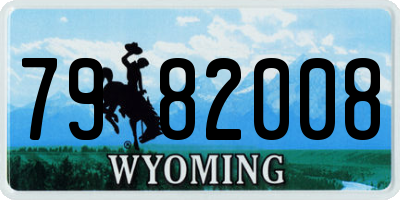 WY license plate 7982008