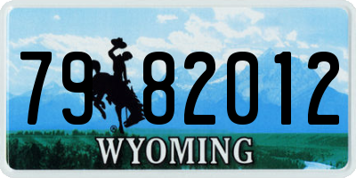 WY license plate 7982012