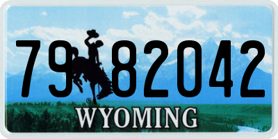 WY license plate 7982042