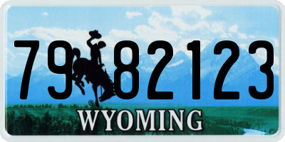 WY license plate 7982123
