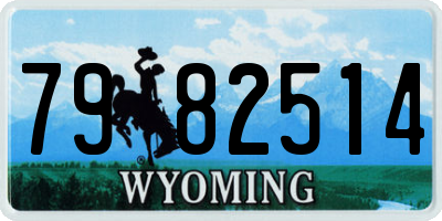 WY license plate 7982514