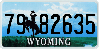 WY license plate 7982635