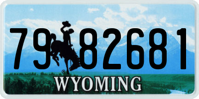 WY license plate 7982681