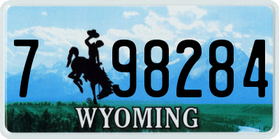 WY license plate 798284