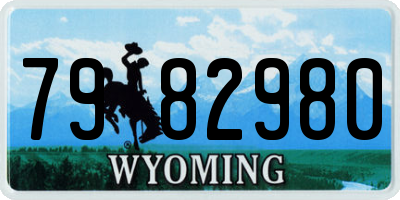 WY license plate 7982980