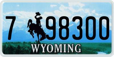 WY license plate 798300