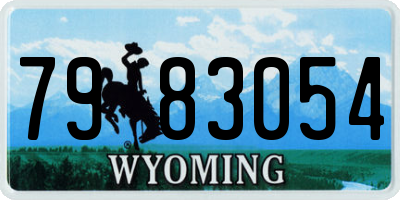 WY license plate 7983054