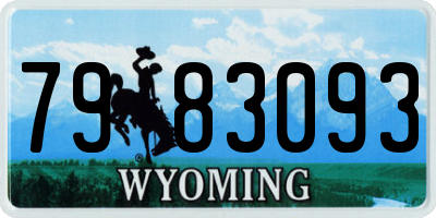 WY license plate 7983093