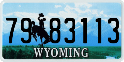WY license plate 7983113