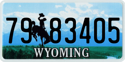 WY license plate 7983405