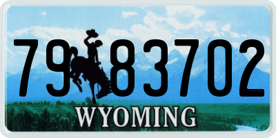 WY license plate 7983702