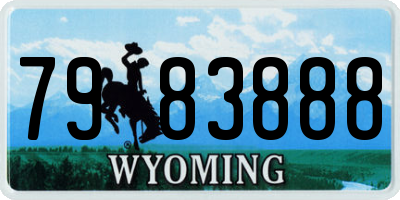 WY license plate 7983888