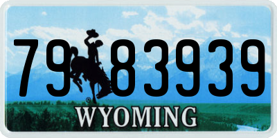 WY license plate 7983939