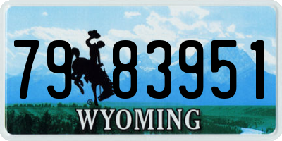 WY license plate 7983951