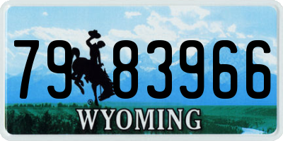 WY license plate 7983966