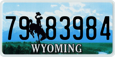 WY license plate 7983984