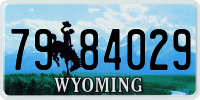 WY license plate 7984029