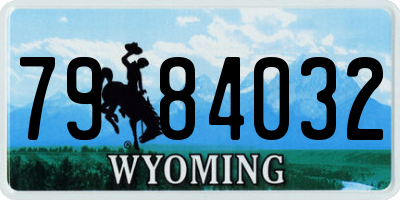 WY license plate 7984032