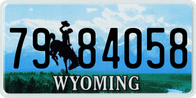 WY license plate 7984058