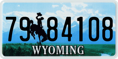 WY license plate 7984108