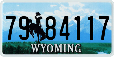 WY license plate 7984117