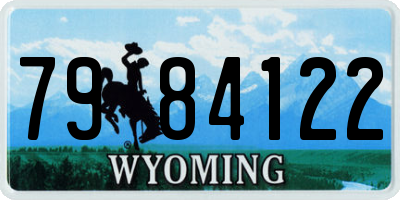 WY license plate 7984122
