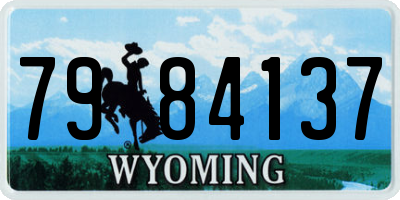 WY license plate 7984137