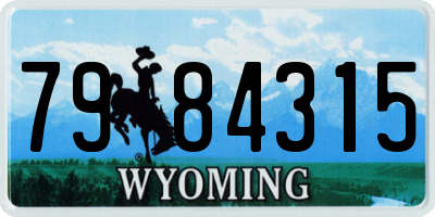 WY license plate 7984315