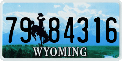 WY license plate 7984316