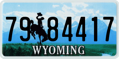 WY license plate 7984417