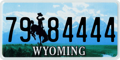 WY license plate 7984444