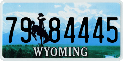 WY license plate 7984445
