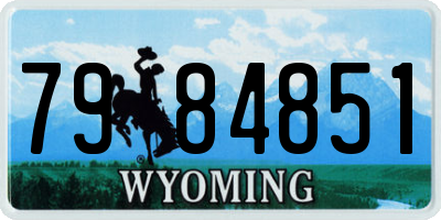 WY license plate 7984851