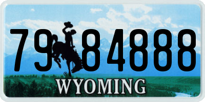 WY license plate 7984888
