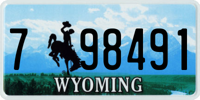 WY license plate 798491
