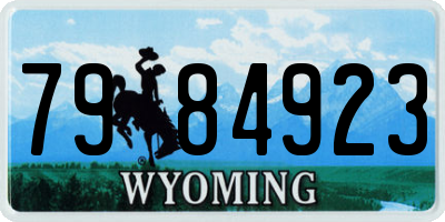 WY license plate 7984923